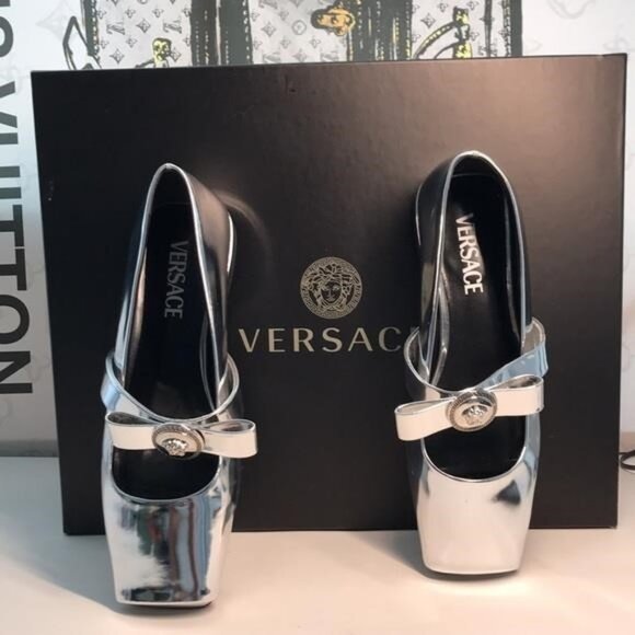 New Authentic Versace Medusa Bow Ballet Flats | Made in Italy Size 38 - Picture 3 of 13